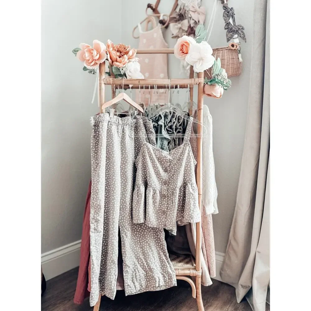 Made of Meadow Flowers Boho Blooming Peplum Top + Pants Set 5T